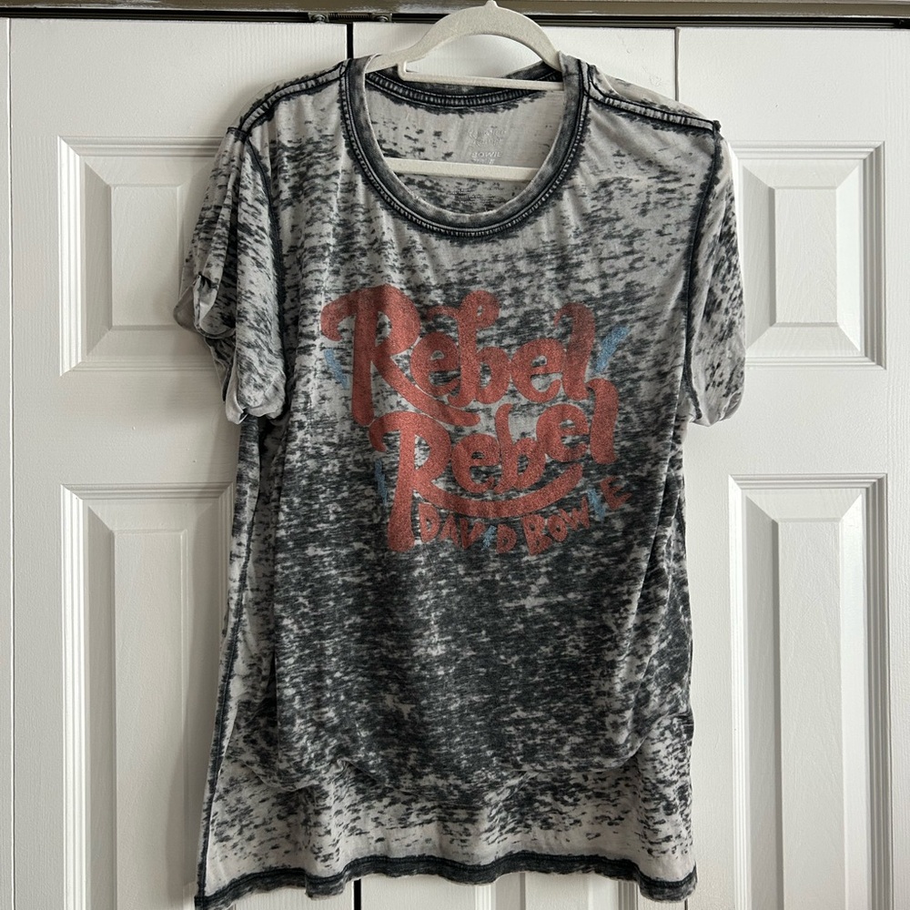 Recycled Karma | Black and Gray David Bowie Graphic Tee